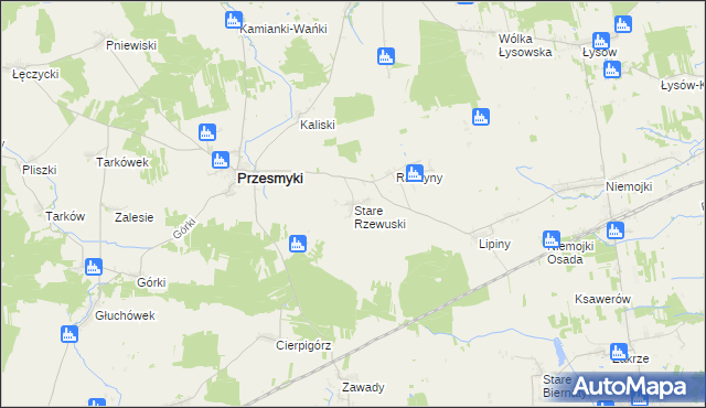 mapa Stare Rzewuski, Stare Rzewuski na mapie Targeo