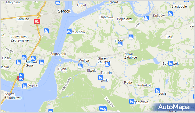 mapa Stare Załubice, Stare Załubice na mapie Targeo