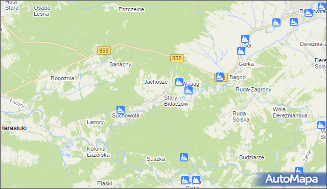 mapa Stary Bidaczów, Stary Bidaczów na mapie Targeo