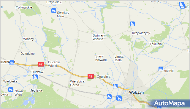 mapa Stary Folwark gmina Wołczyn, Stary Folwark gmina Wołczyn na mapie Targeo