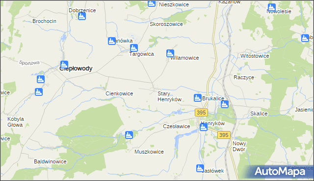 mapa Stary Henryków, Stary Henryków na mapie Targeo