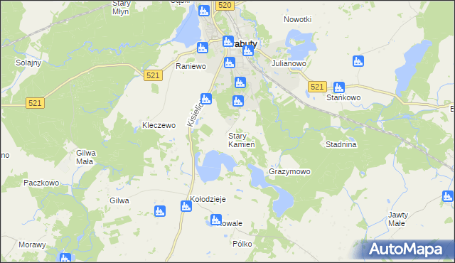 mapa Stary Kamień gmina Prabuty, Stary Kamień gmina Prabuty na mapie Targeo