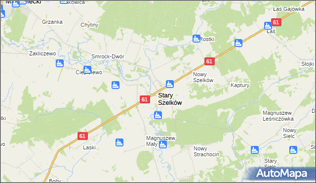 mapa Stary Szelków, Stary Szelków na mapie Targeo