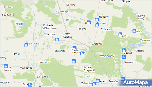 mapa Stary Węgrzynów, Stary Węgrzynów na mapie Targeo