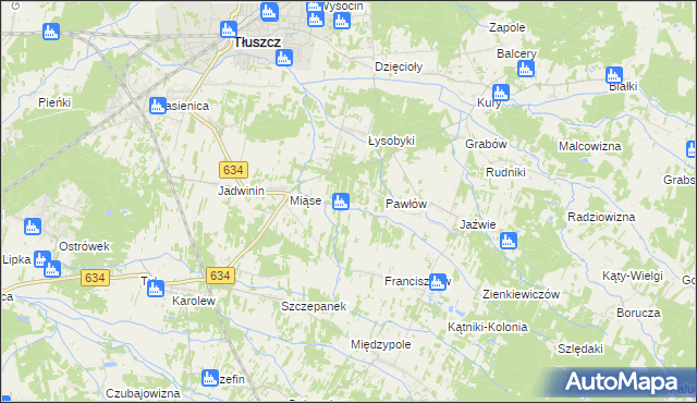 mapa Stasinów gmina Tłuszcz, Stasinów gmina Tłuszcz na mapie Targeo