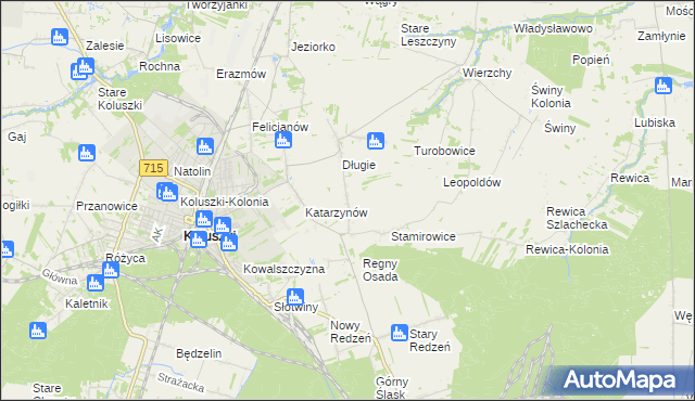 mapa Stefanów gmina Koluszki, Stefanów gmina Koluszki na mapie Targeo