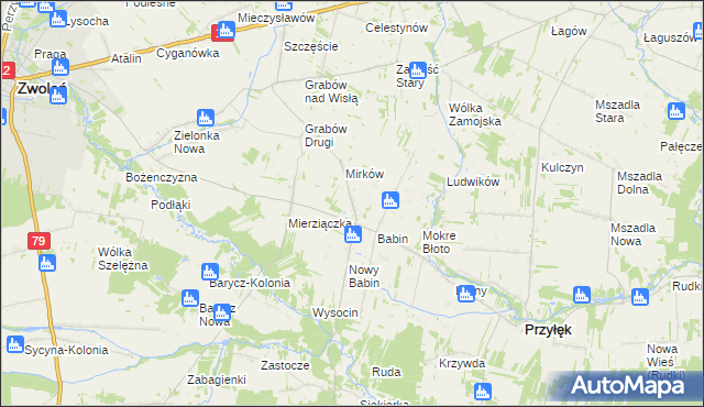 mapa Stefanów gmina Przyłęk, Stefanów gmina Przyłęk na mapie Targeo