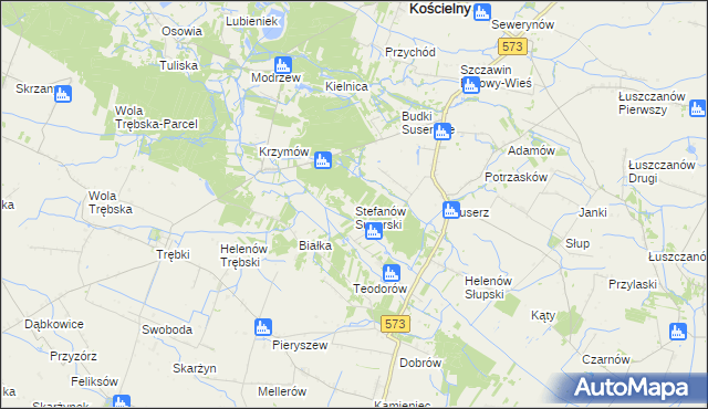 mapa Stefanów Suserski, Stefanów Suserski na mapie Targeo
