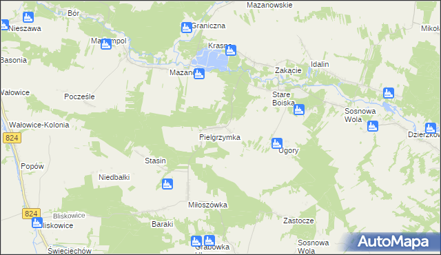 mapa Stefanówka gmina Józefów nad Wisłą, Stefanówka gmina Józefów nad Wisłą na mapie Targeo