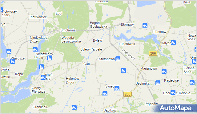 mapa Stefanowo gmina Sompolno, Stefanowo gmina Sompolno na mapie Targeo