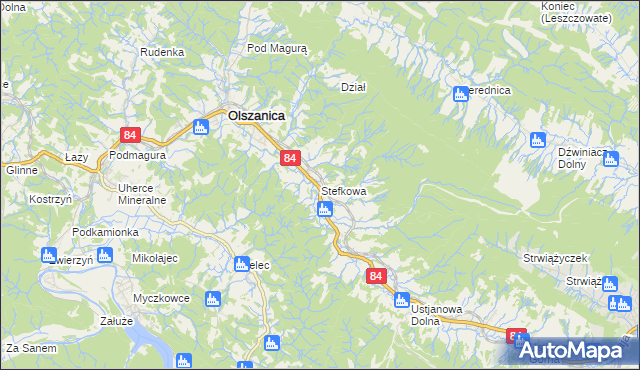 mapa Stefkowa, Stefkowa na mapie Targeo