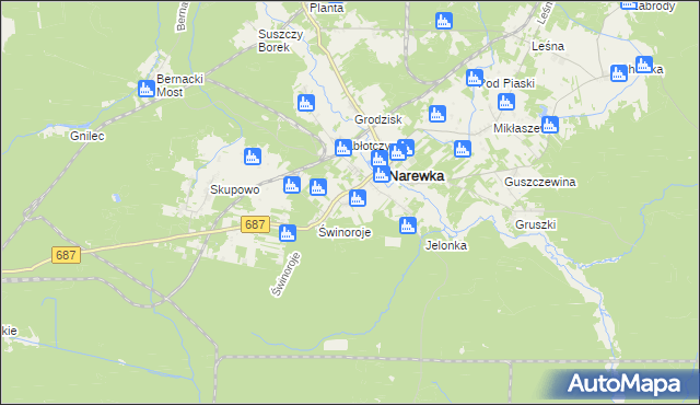 mapa Stoczek gmina Narewka, Stoczek gmina Narewka na mapie Targeo