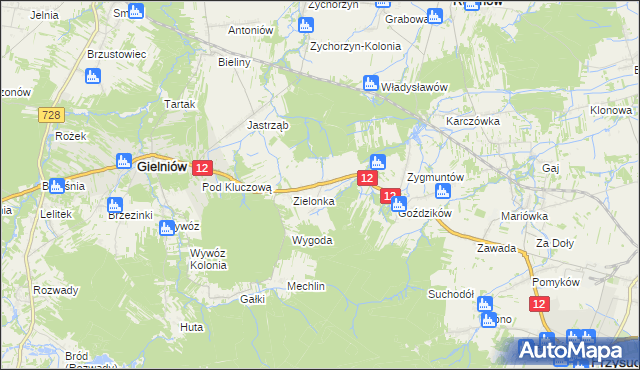 mapa Stoczki gmina Gielniów, Stoczki gmina Gielniów na mapie Targeo