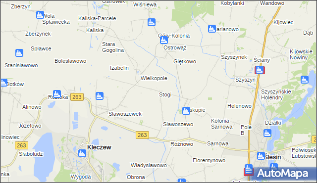 mapa Stogi gmina Kleczew, Stogi gmina Kleczew na mapie Targeo