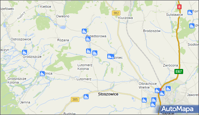 mapa Stoszowice Kolonia, Stoszowice Kolonia na mapie Targeo