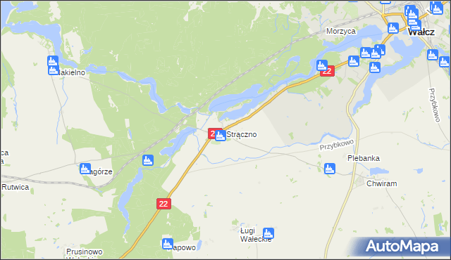 mapa Strączno, Strączno na mapie Targeo