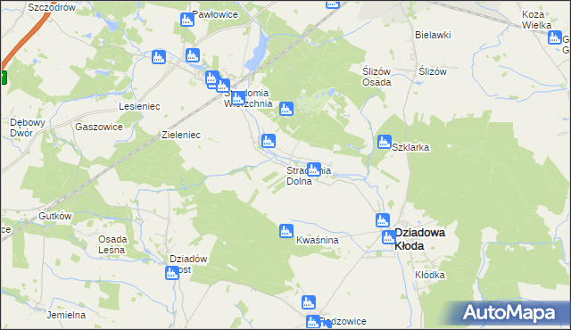 mapa Stradomia Dolna, Stradomia Dolna na mapie Targeo