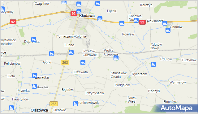 mapa Straszkówek, Straszkówek na mapie Targeo