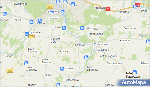 mapa Strobów, Strobów na mapie Targeo