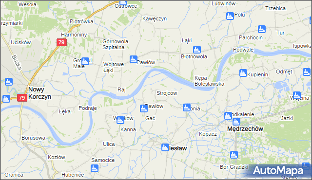 mapa Strojców, Strojców na mapie Targeo