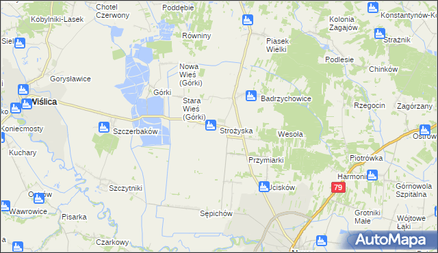 mapa Strożyska, Strożyska na mapie Targeo