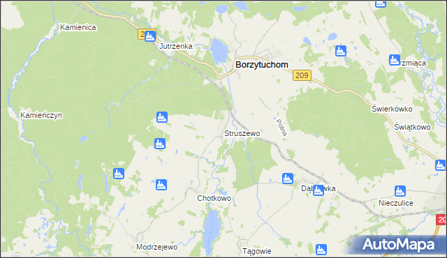 mapa Struszewo, Struszewo na mapie Targeo