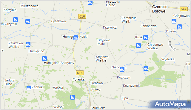 mapa Stryjewo Wielkie, Stryjewo Wielkie na mapie Targeo