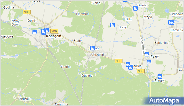 mapa Strzebiń, Strzebiń na mapie Targeo