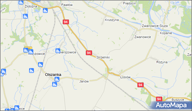 mapa Strzelniki gmina Lewin Brzeski, Strzelniki gmina Lewin Brzeski na mapie Targeo