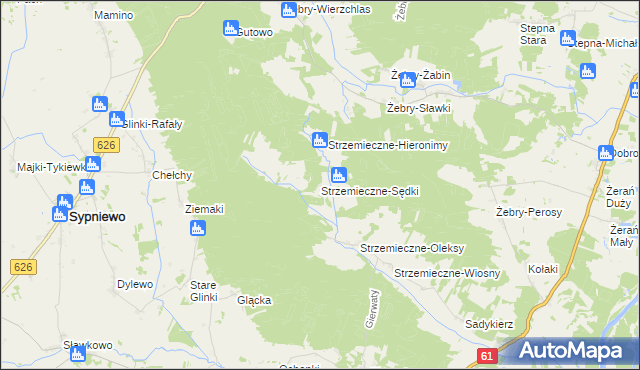 mapa Strzemieczne-Sędki, Strzemieczne-Sędki na mapie Targeo