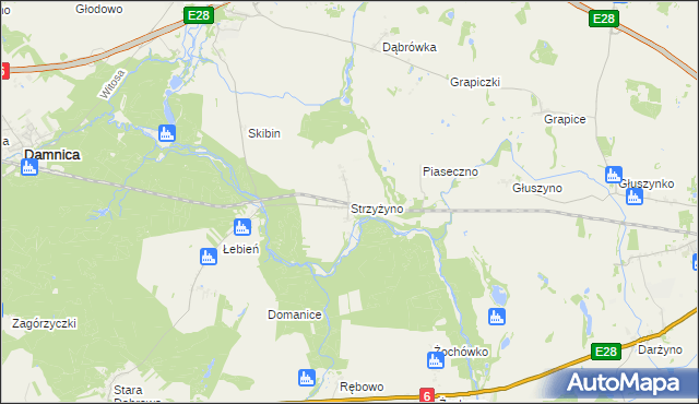 mapa Strzyżyno, Strzyżyno na mapie Targeo