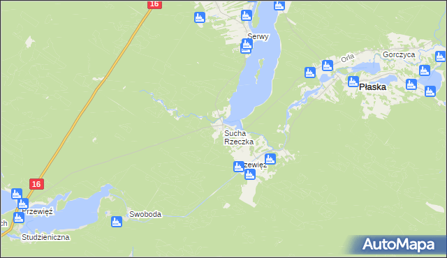 mapa Sucha Rzeczka, Sucha Rzeczka na mapie Targeo