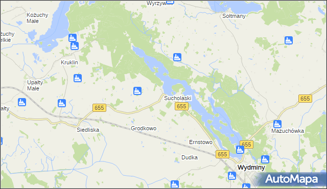 mapa Sucholaski, Sucholaski na mapie Targeo