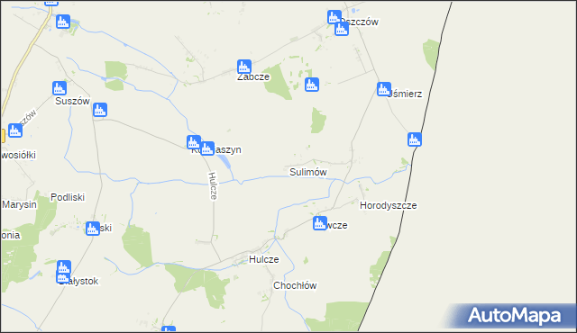 mapa Sulimów gmina Dołhobyczów, Sulimów gmina Dołhobyczów na mapie Targeo