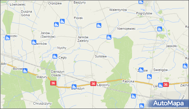 mapa Sulisław gmina Raszków, Sulisław gmina Raszków na mapie Targeo