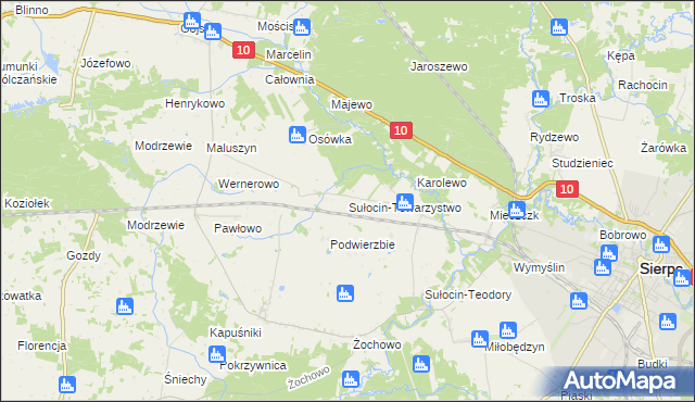 mapa Sułocin-Towarzystwo, Sułocin-Towarzystwo na mapie Targeo