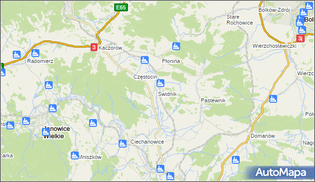 mapa Świdnik gmina Marciszów, Świdnik gmina Marciszów na mapie Targeo