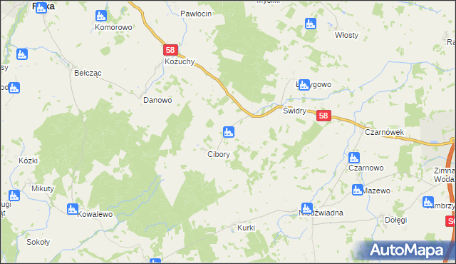 mapa Świdry Kościelne, Świdry Kościelne na mapie Targeo