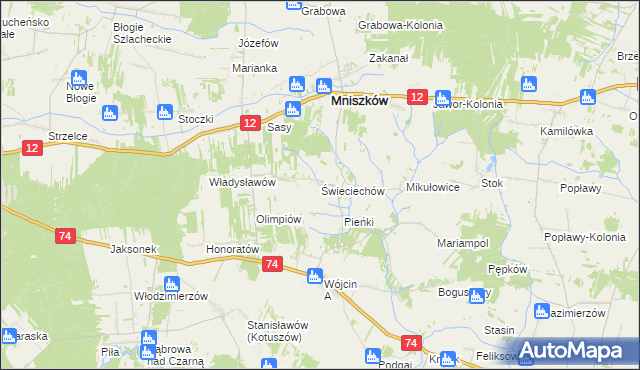 mapa Świeciechów, Świeciechów na mapie Targeo