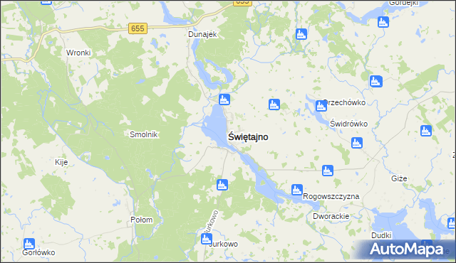 mapa Świętajno powiat olecki, Świętajno powiat olecki na mapie Targeo