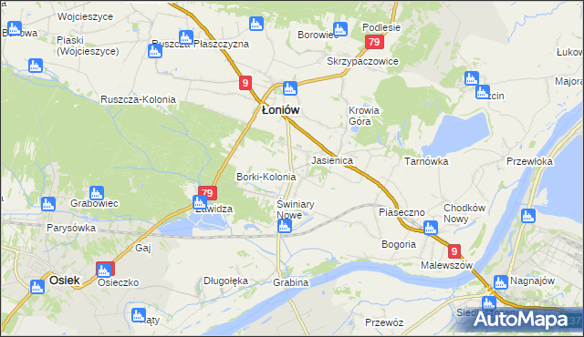 mapa Świniary Stare, Świniary Stare na mapie Targeo