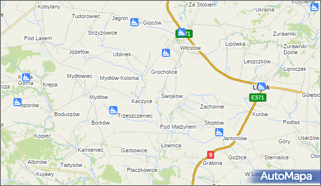 mapa Swojków gmina Lipnik, Swojków gmina Lipnik na mapie Targeo