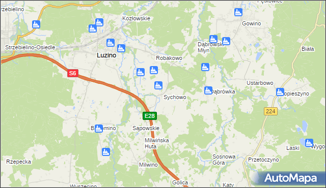 mapa Sychowo, Sychowo na mapie Targeo