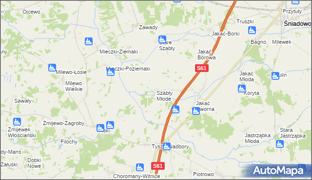 mapa Szabły Młode, Szabły Młode na mapie Targeo