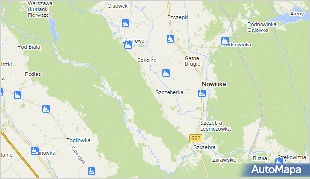 mapa Szczeberka, Szczeberka na mapie Targeo
