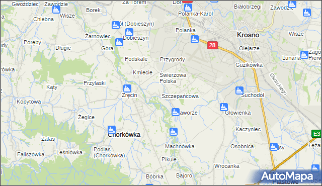 mapa Szczepańcowa, Szczepańcowa na mapie Targeo