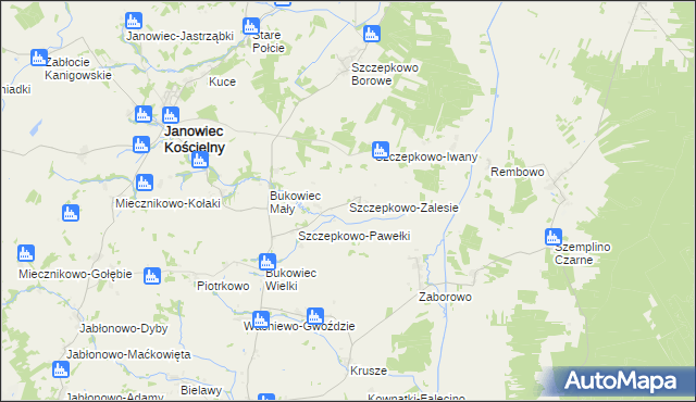 mapa Szczepkowo-Zalesie, Szczepkowo-Zalesie na mapie Targeo