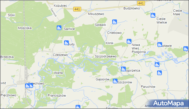 mapa Szczodrzejewo, Szczodrzejewo na mapie Targeo