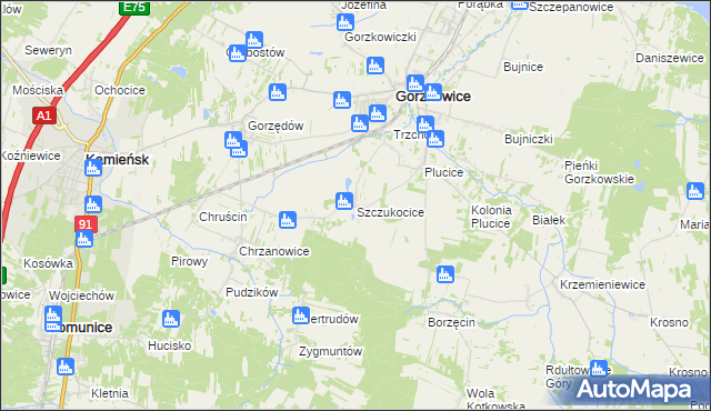 mapa Szczukocice, Szczukocice na mapie Targeo