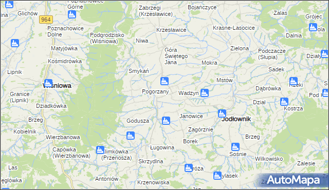 mapa Szczyrzyc, Szczyrzyc na mapie Targeo